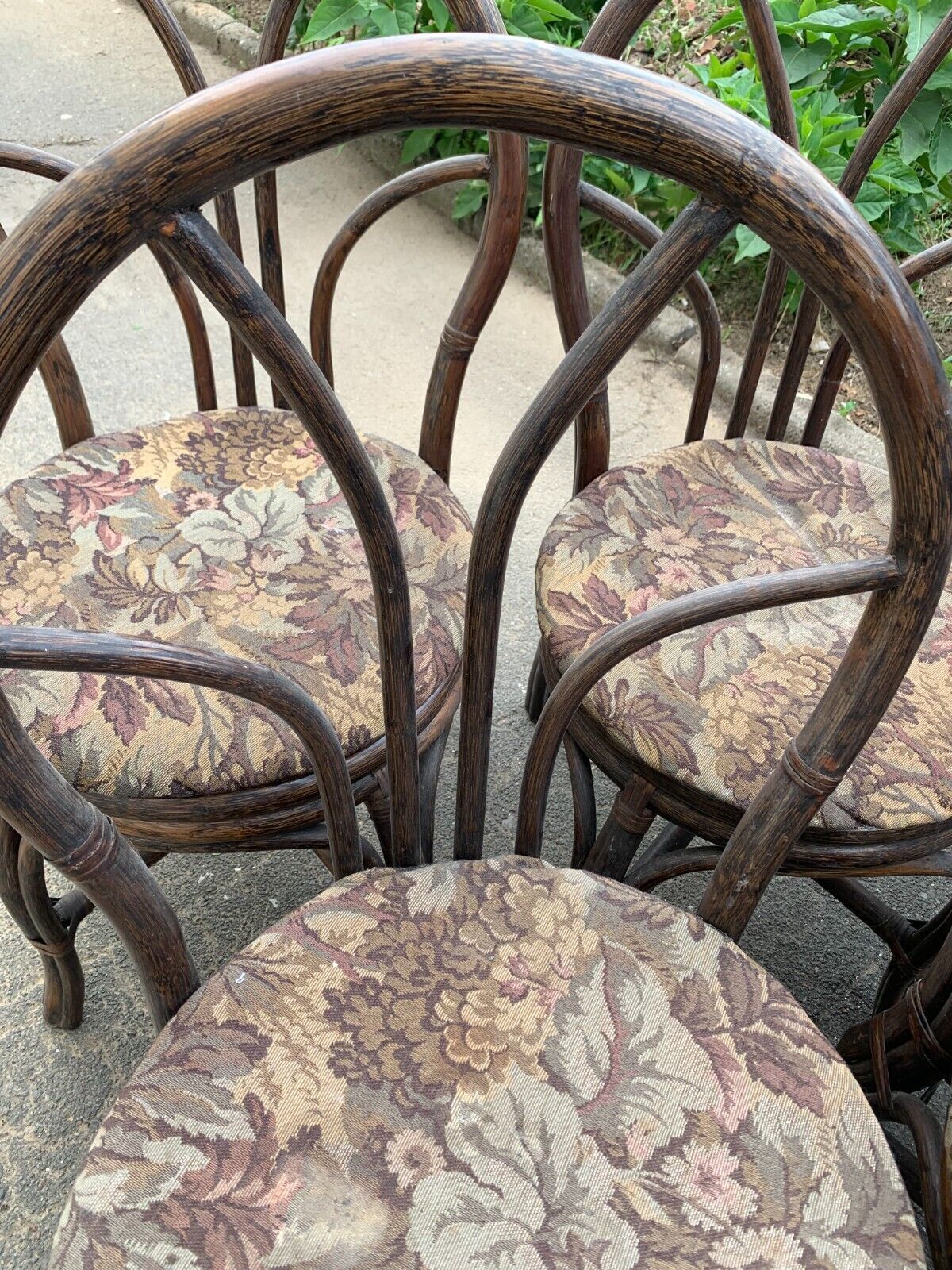 Suite Of Six 20th Century Curved Wicker Chairs photo vinterior