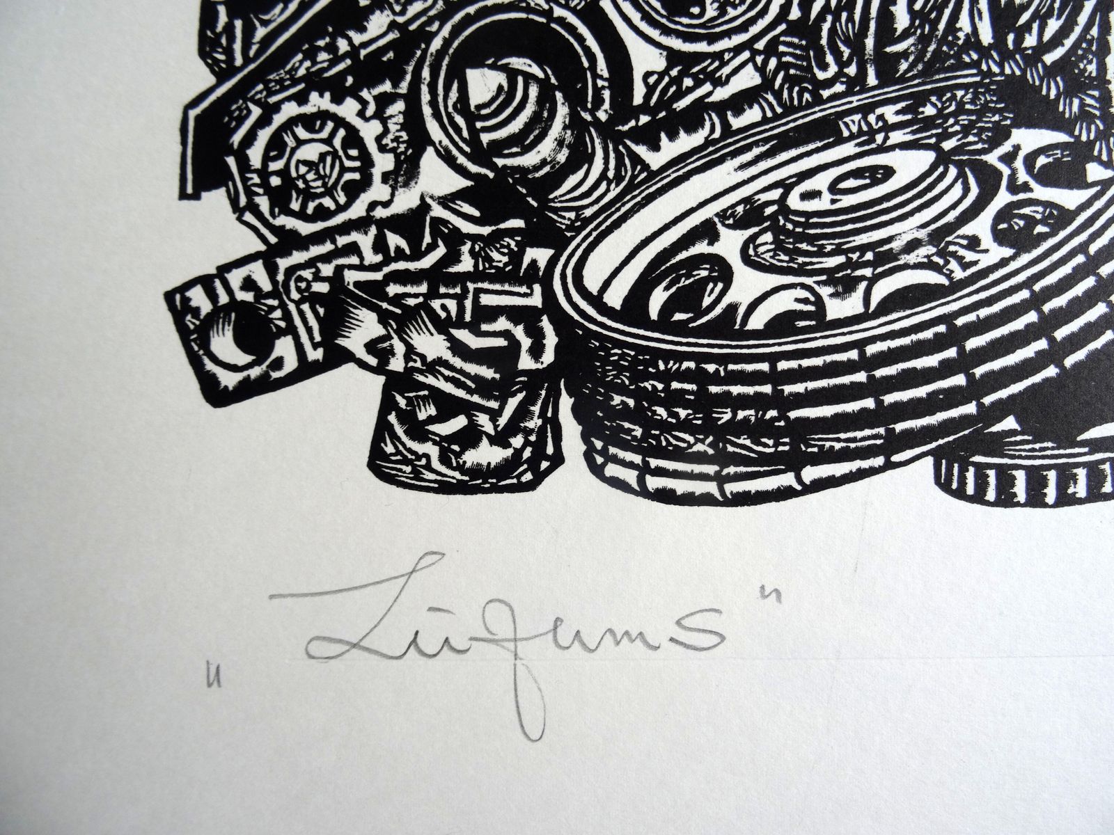 Dainis Rozkalns Fracture. 1984, Linocut. photo furniture