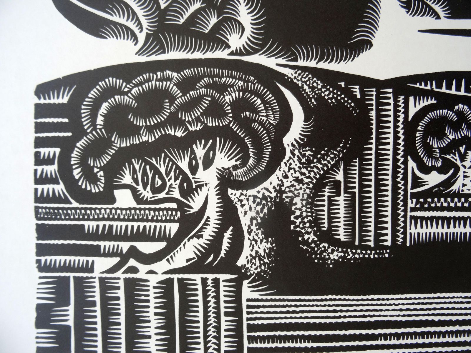 Dainis Rozkalns Woodcocks Return. 1970, Paper, Linocut. photo for sale