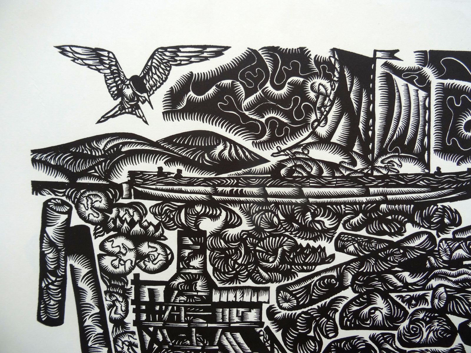 Dainis Rozkalns Fatigue. 1977, Paper, Linocut, Print photo for sale