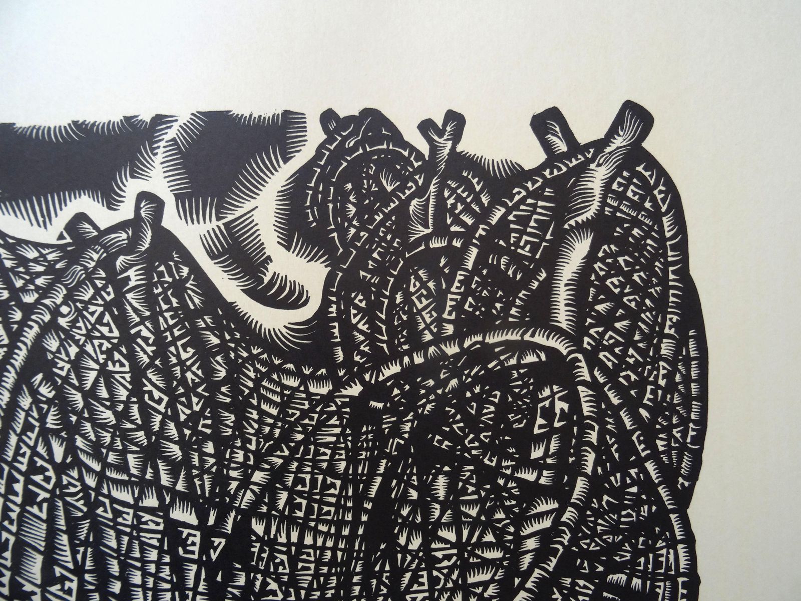 Dainis Rozkalns Bird Green Sandpiper. 1976., Paper, Linocut photo Art