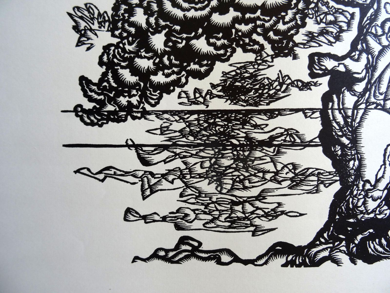 Dainis Rozkalns Pine Tree. 1978, Paper, Linocut, Print photo Art