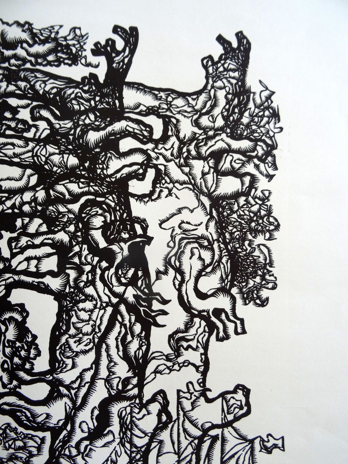 Dainis Rozkalns Pine Tree. 1978, Paper, Linocut, Print photo 858.0