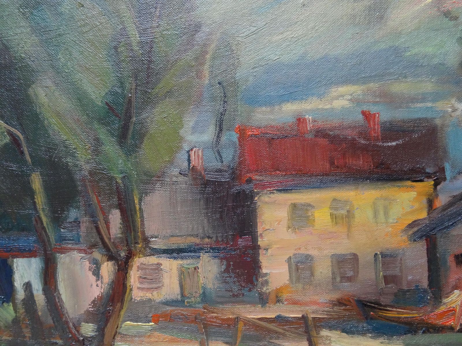 Janis Rudolfs Zuntaks By The River. Canvas, Cardboard, Oil photo buy