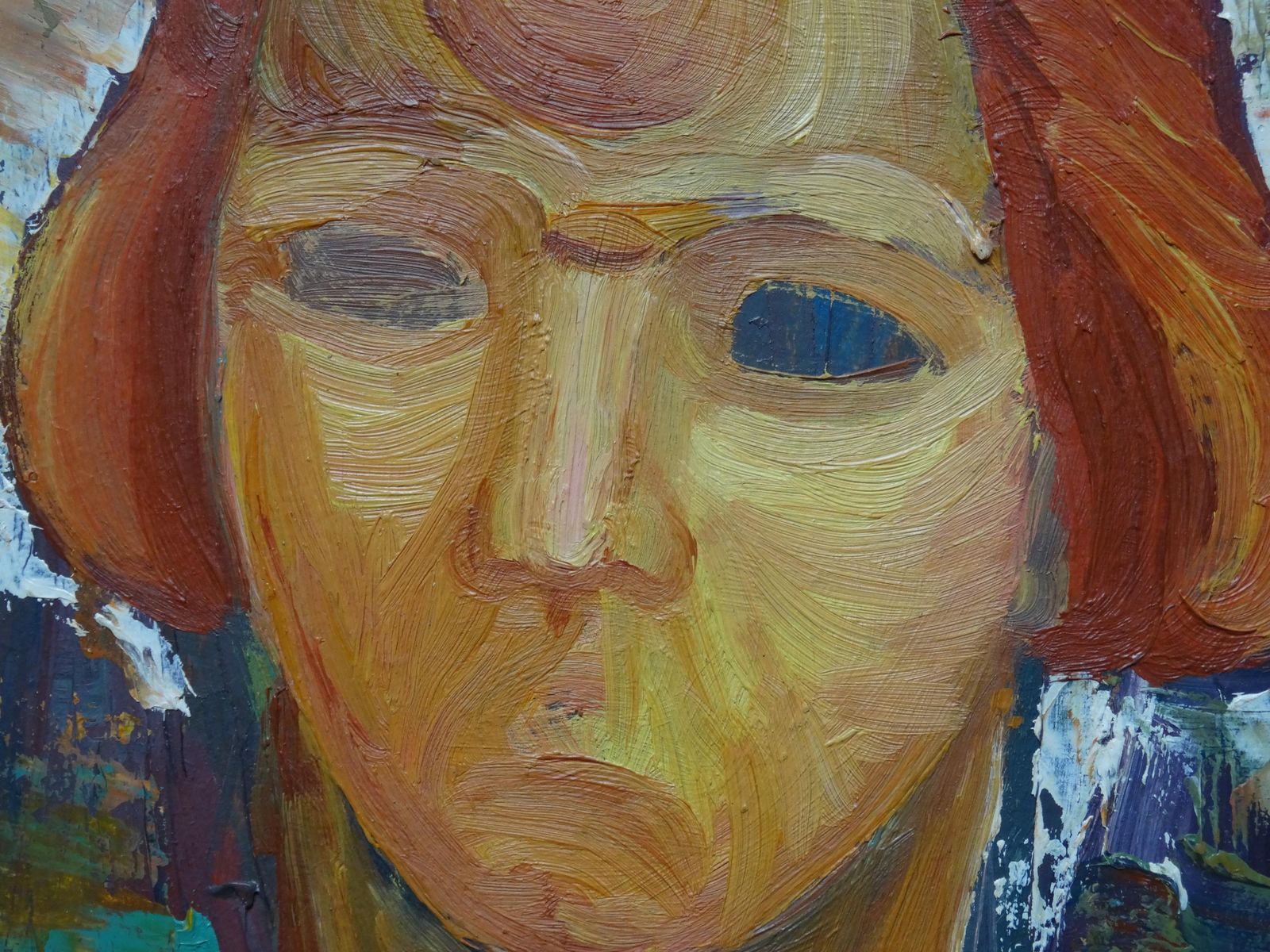 Vladimir Glushenkov The Sun. Portrait. 1973. Cardboard, Oil photo furniture