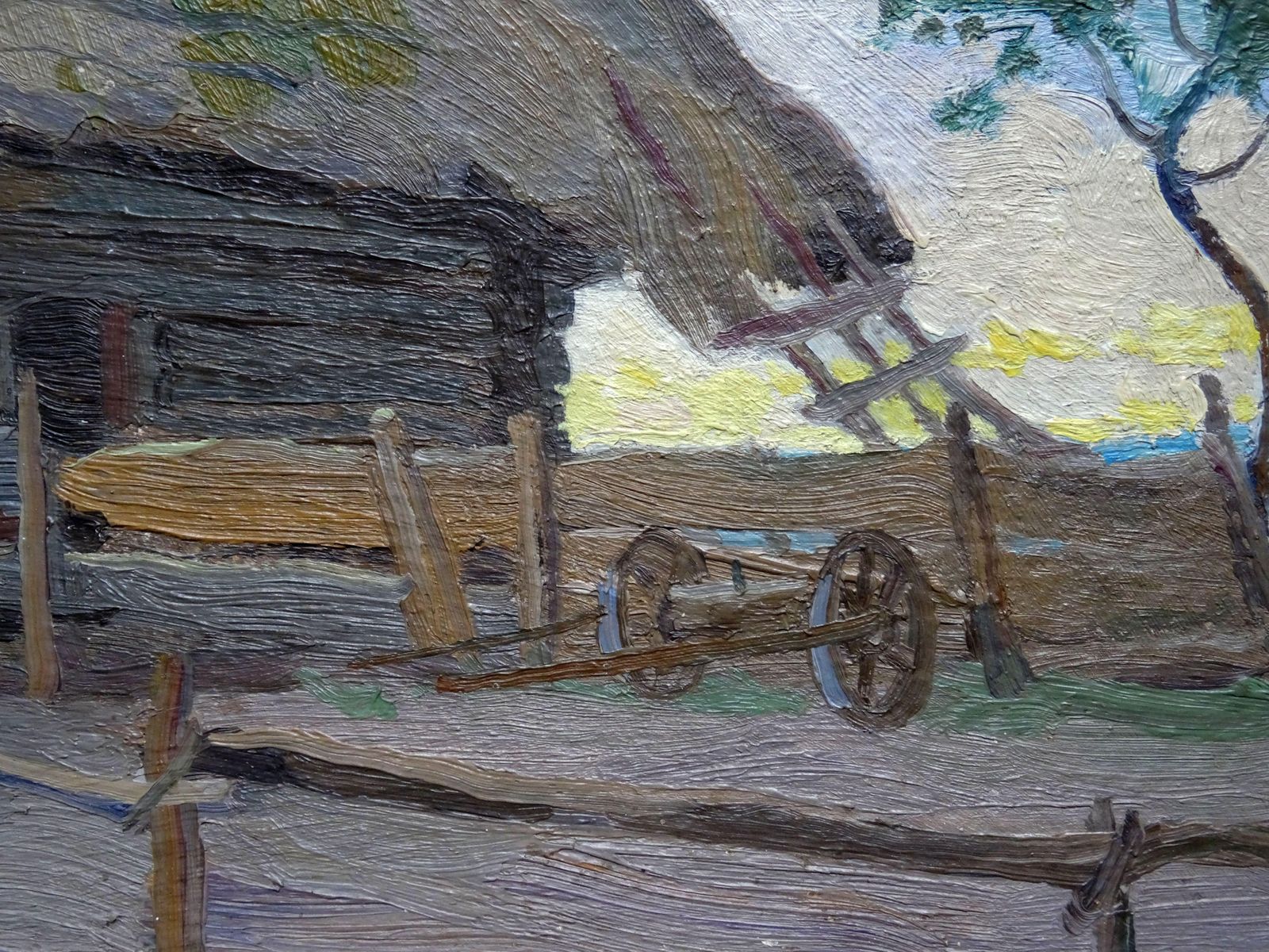 Aleksandrs Cirulis The Old Granary. Oil On Cardboard photo vinterior