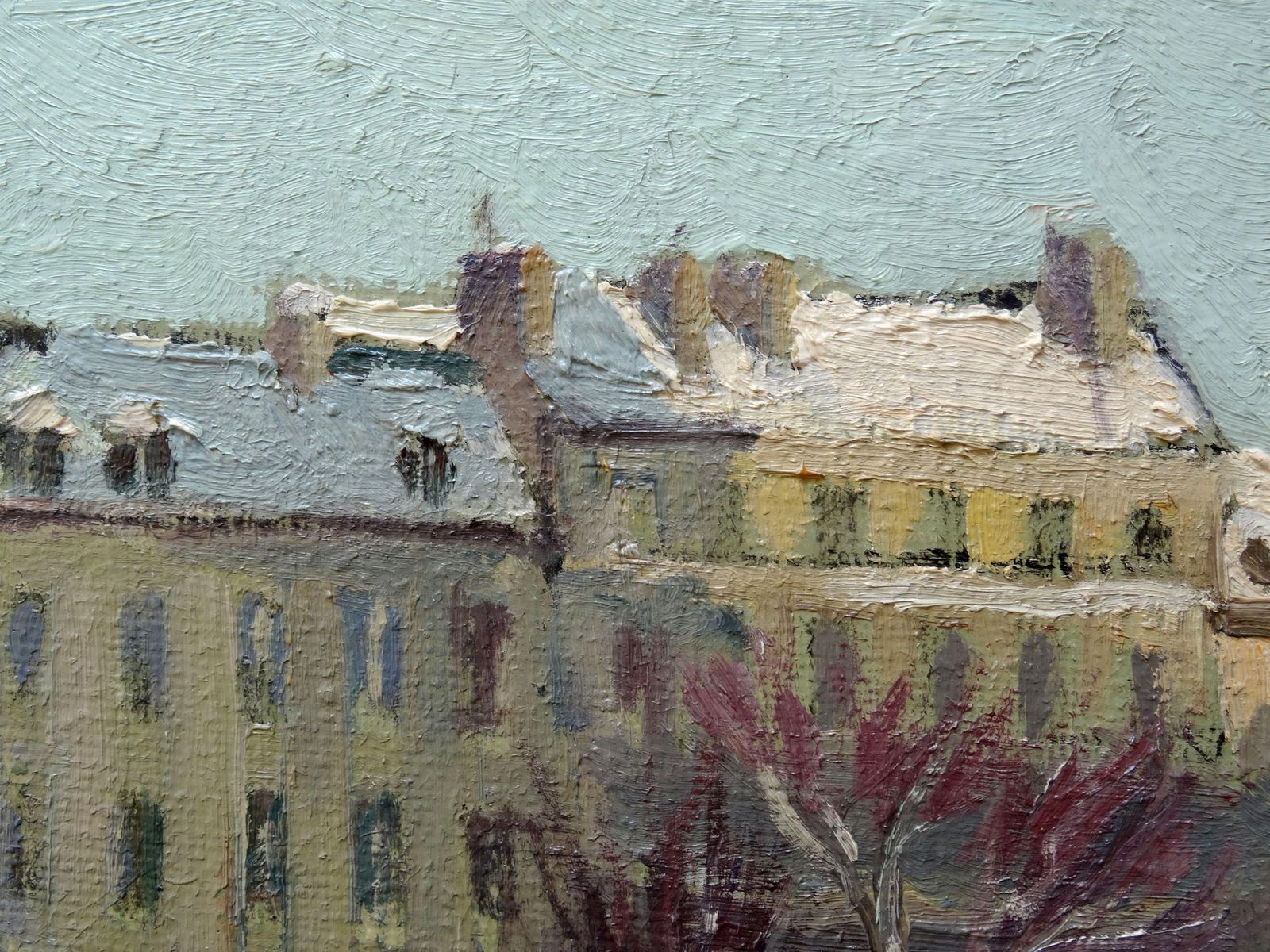 Constantine Kluge Saint Germain Des Prés Under The Snow. Oil On Canvas photo vinterior