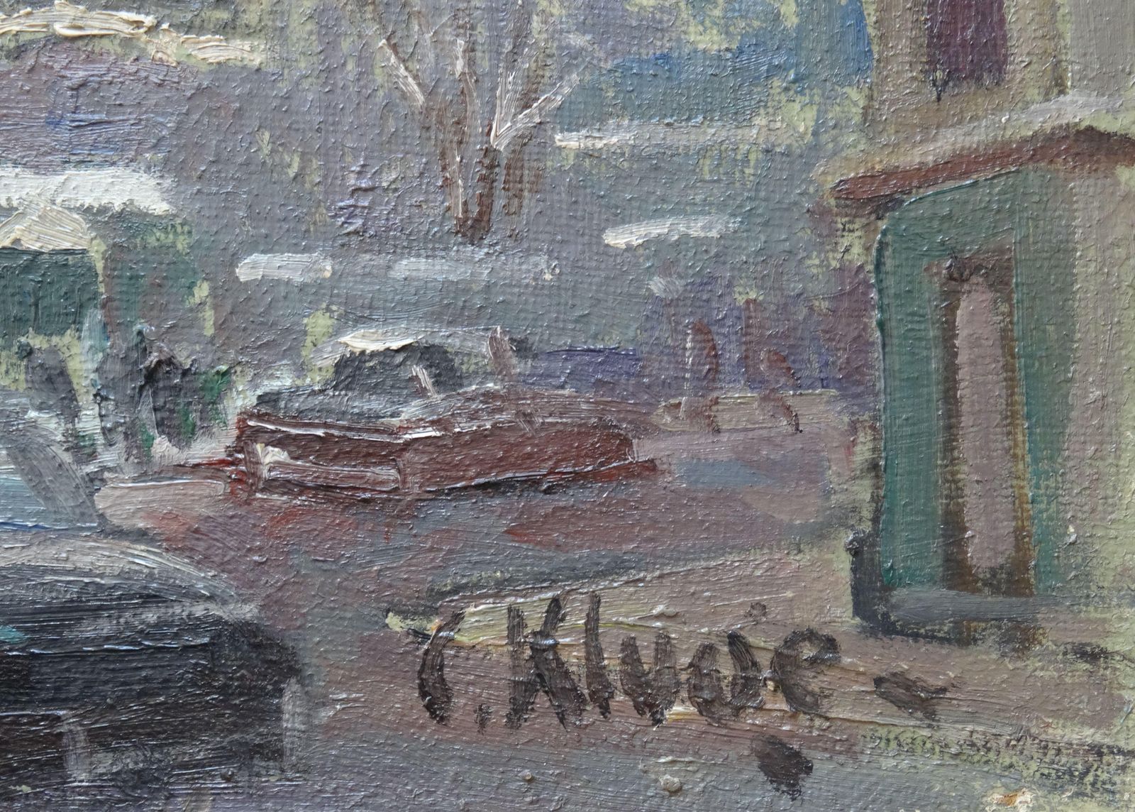 Constantine Kluge Saint Germain Des Prés Under The Snow. Oil On Canvas photo buy