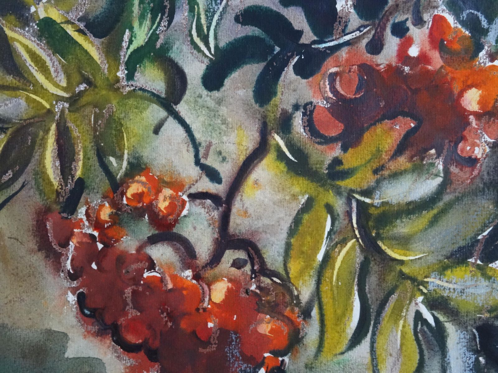 Dzidra Bauma Mountain Ash.Paper, Watercolor, 1989 photo Art