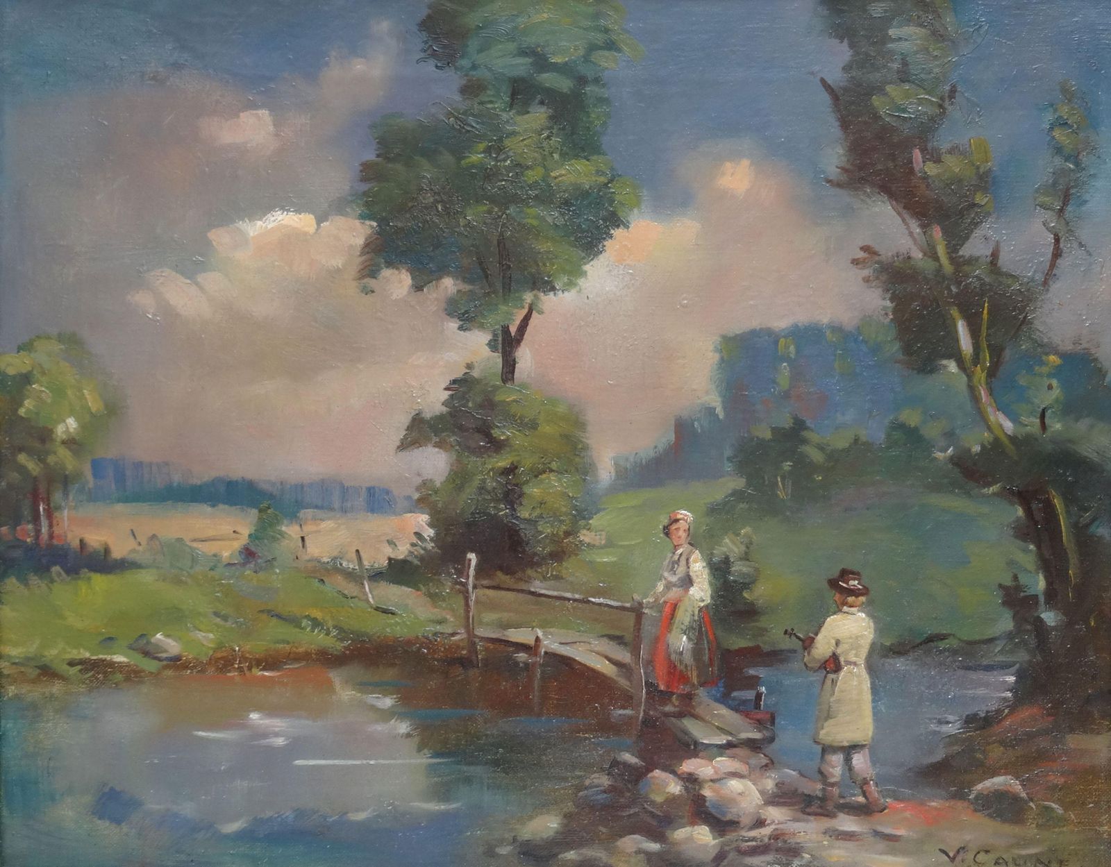Voldemars Caune Folk Story. Canvas, Oil 1960s