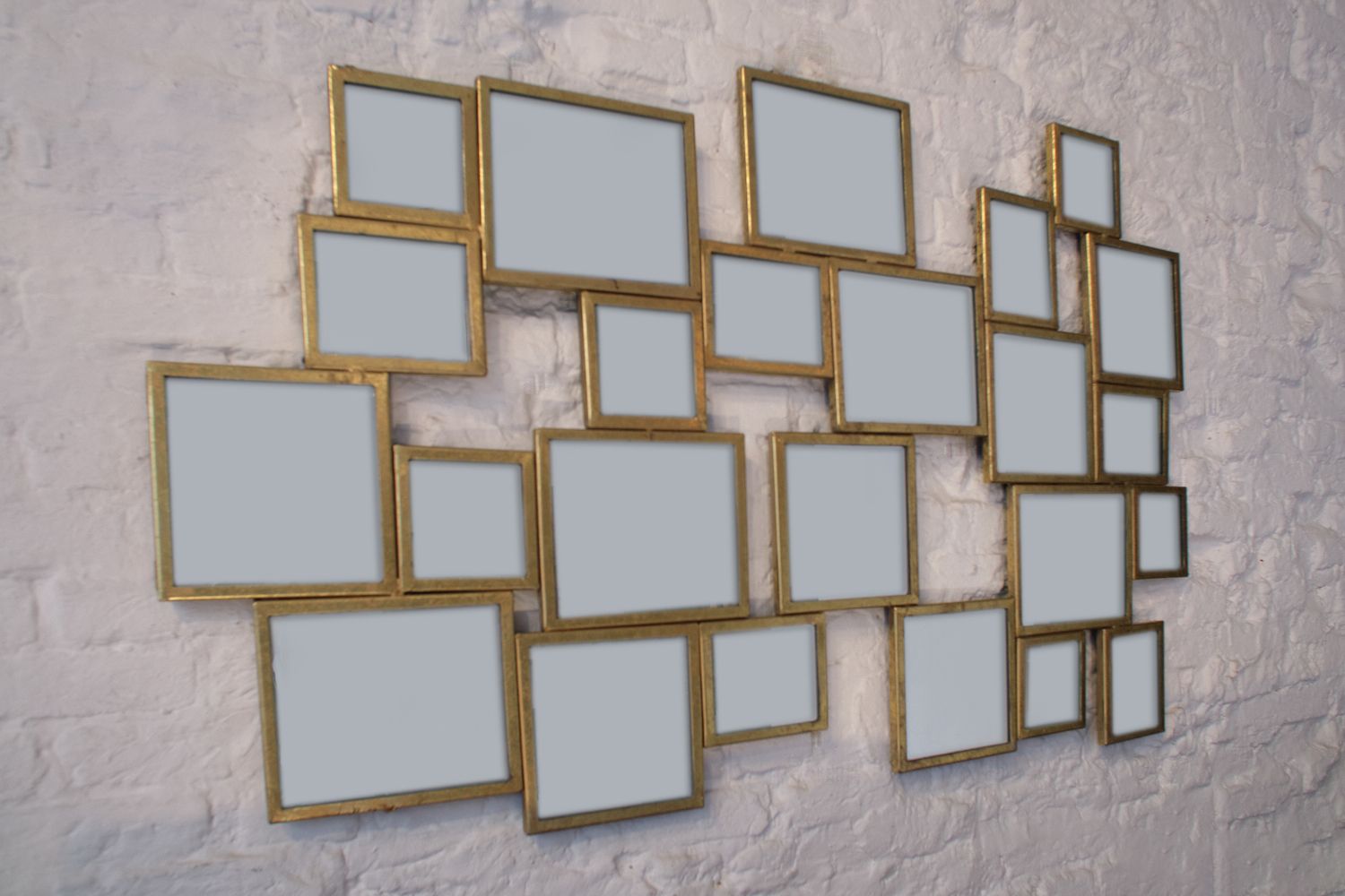 Metal Gold Leaf Mirror. In The Manner Of Marc Du Plantier photo furniture