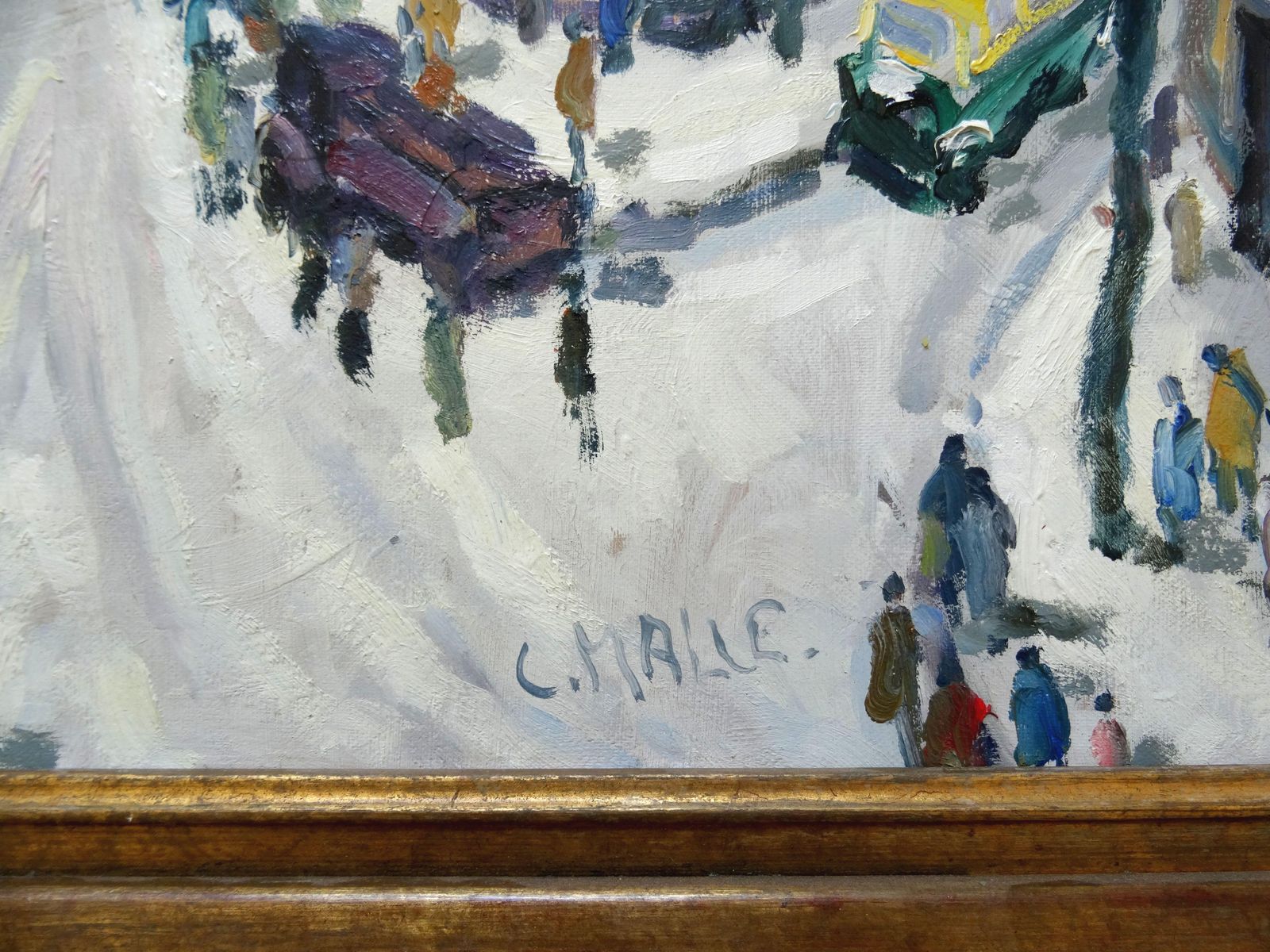 Charles Malle Entertainment At Rue Clisson In Paris. Oil On Canvas, 54x65 Cm photo for sale