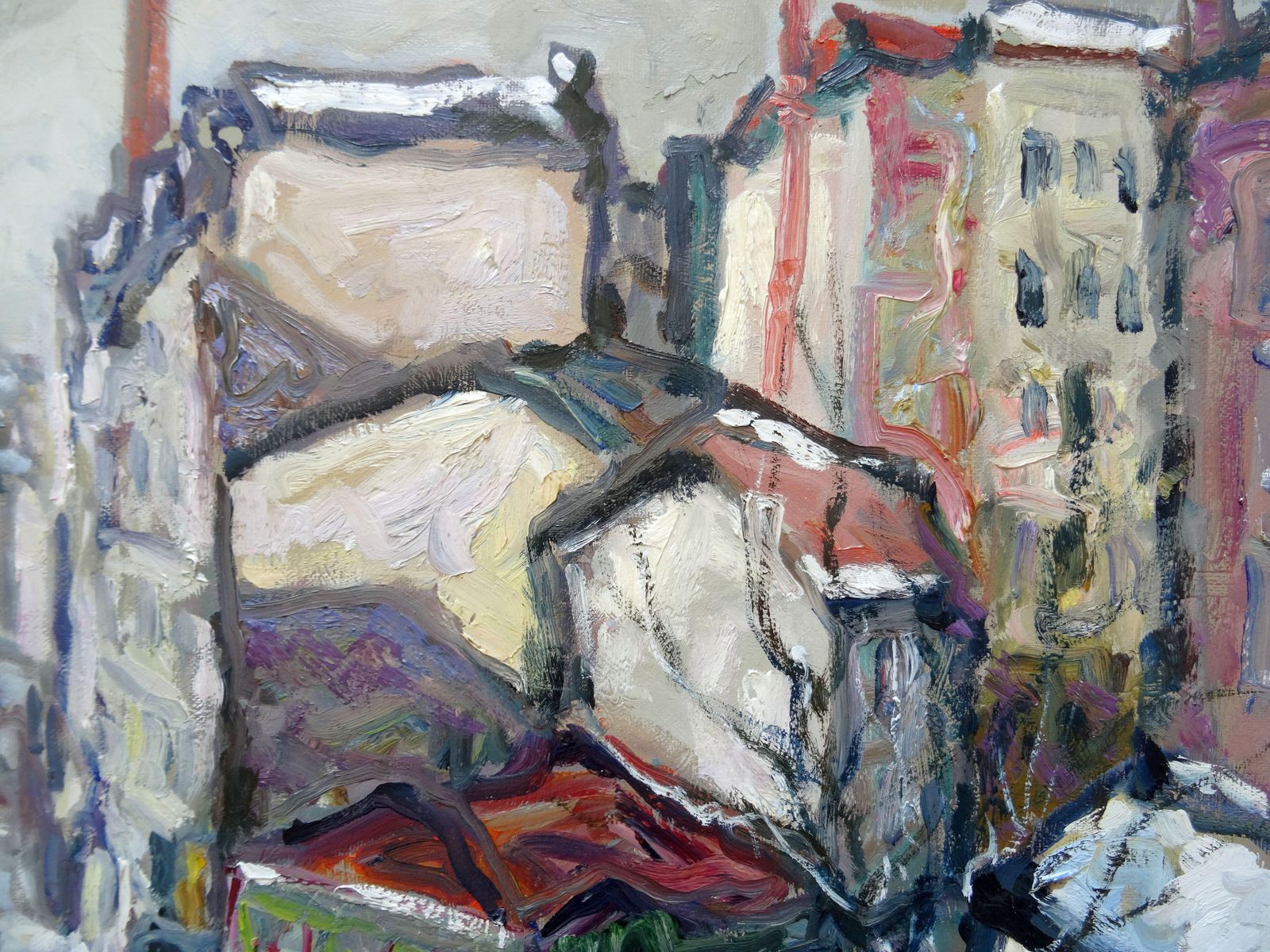 Art Charles Malle Entertainment At Rue Clisson In Paris. Oil On Canvas, 54x65 Cm photo