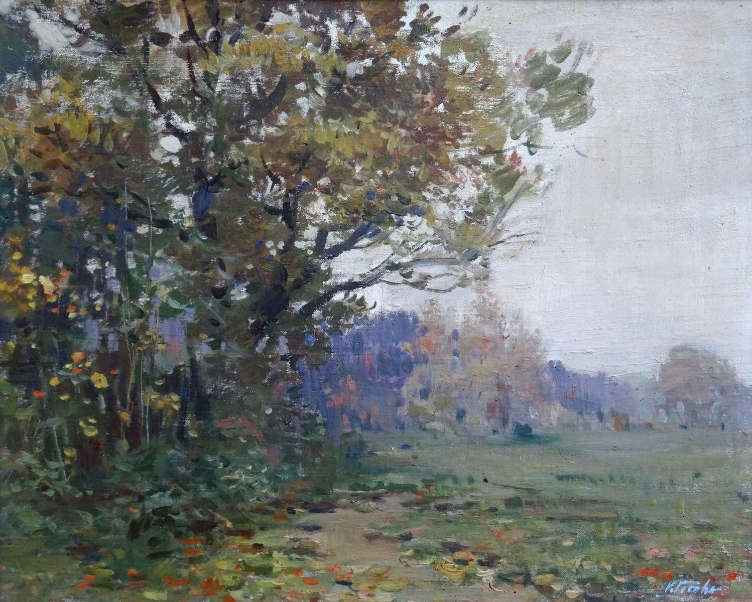 Voldemars Vimba Landscape, 1950s. Oil On Canvas, Plywood photo Art