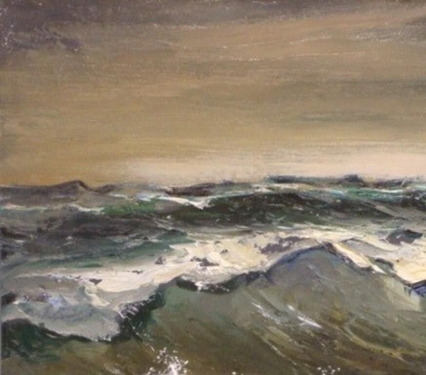 Aleksandrs Zviedris The Sea. 1983. Oil On Cardboard photo for sale