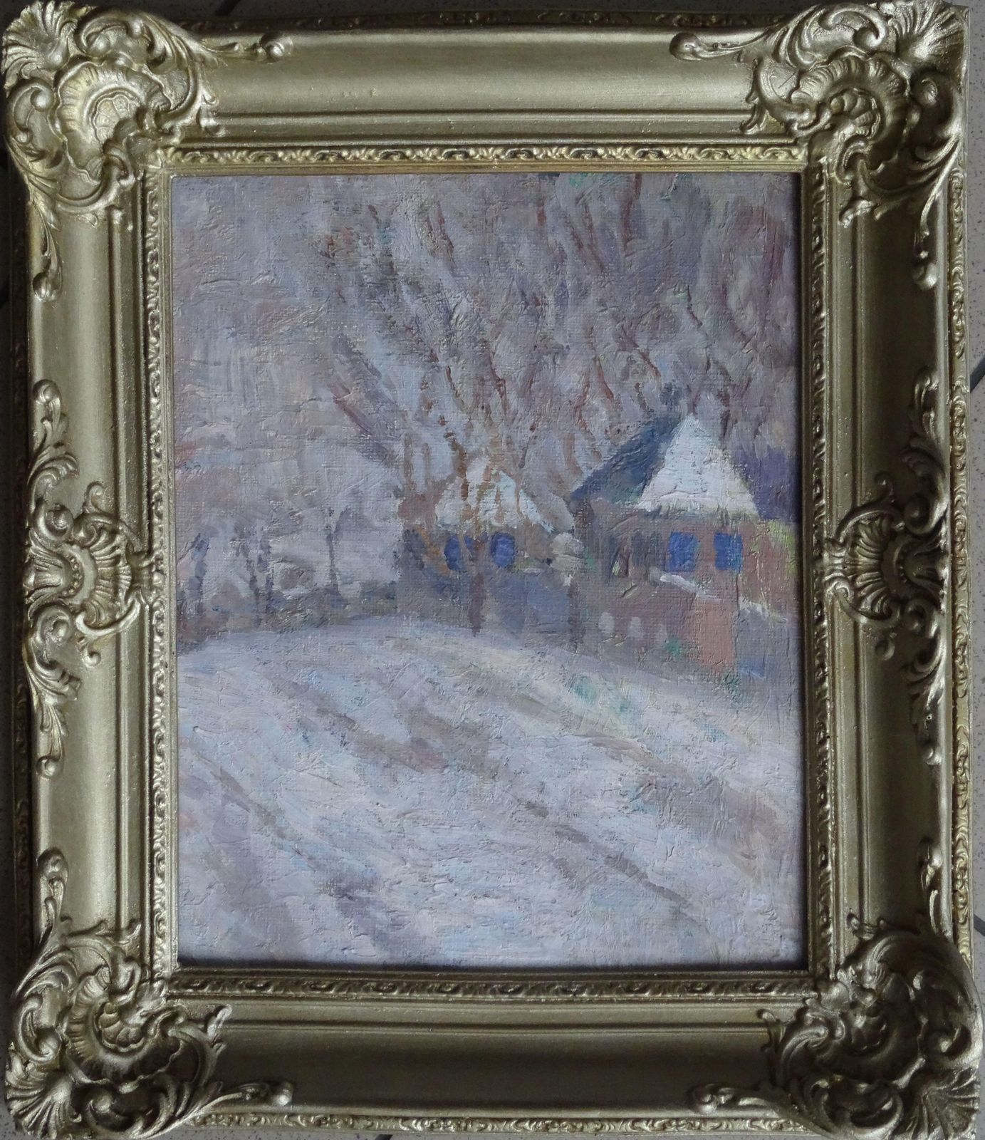 Milda Grinfelde Winter Evening. 1950. Oil On Canvas And Cardboard photo furniture