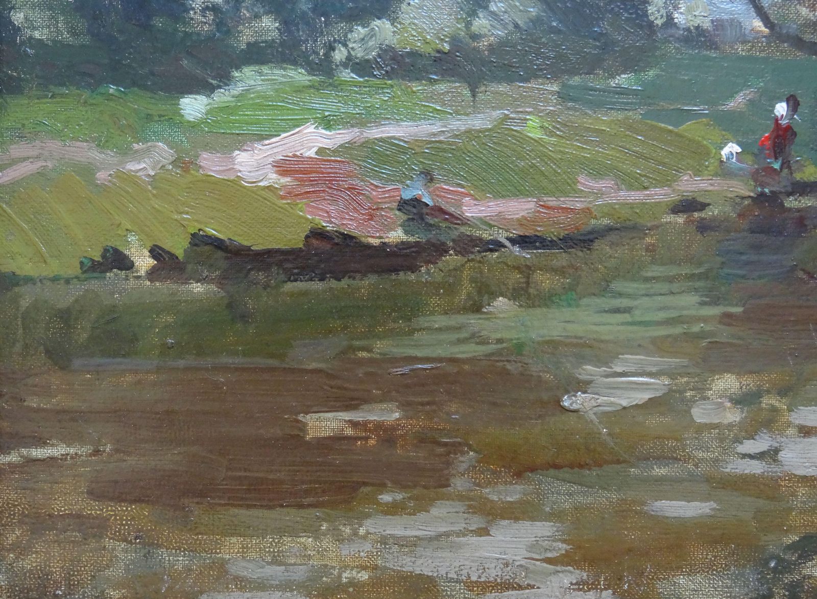 Alfejs Bromults The Lakeshore. 1972, Oil On Cardboard photo buy