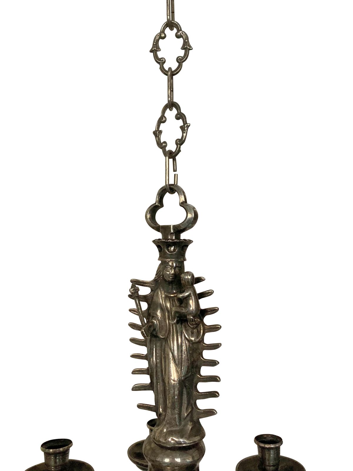 A Flemish Gothic Silver Plated Chandelier photo for sale