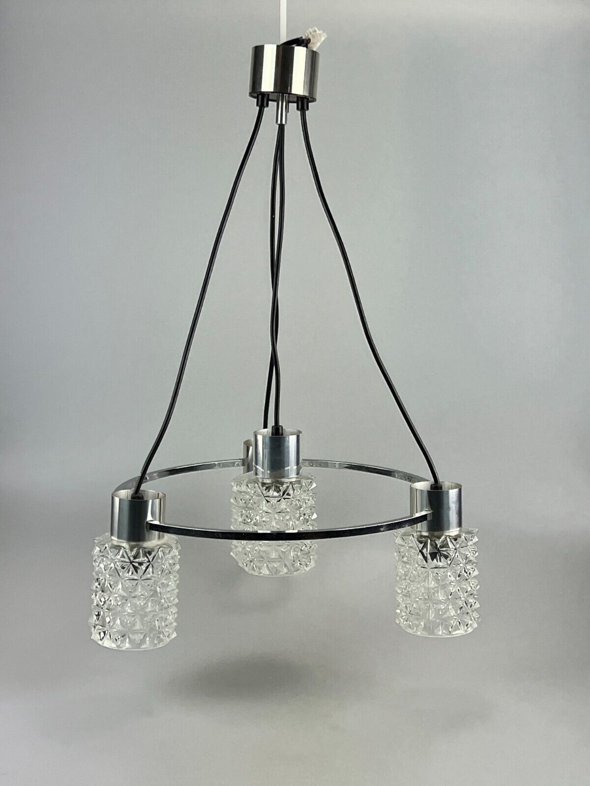 60er 70er Jahre Lampe Leuchte Deckenlampe Kronleuchter Glas Chrome Space Age photo buy