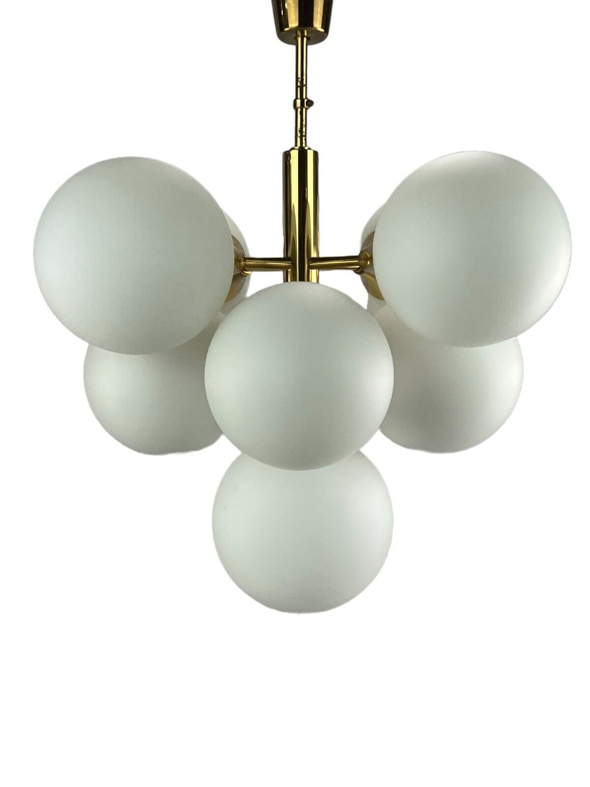 60s 70s 9 Flame Sputnik Chandelier Kaiser Leuchten Opal Glass Design