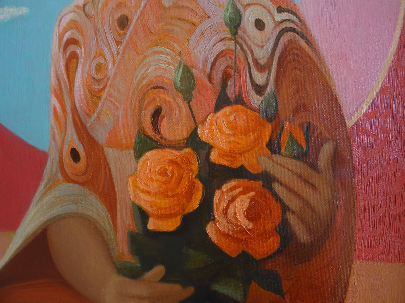 Jadviga Zjilvinska The Japanese,  Oil On Canvas 1970 photo Art
