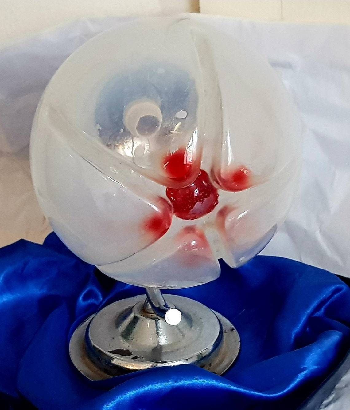Vintage Mazzega Murano Glass Table Lamp Mid Century Table Lamp Spage Age Lamp  Home Decor.