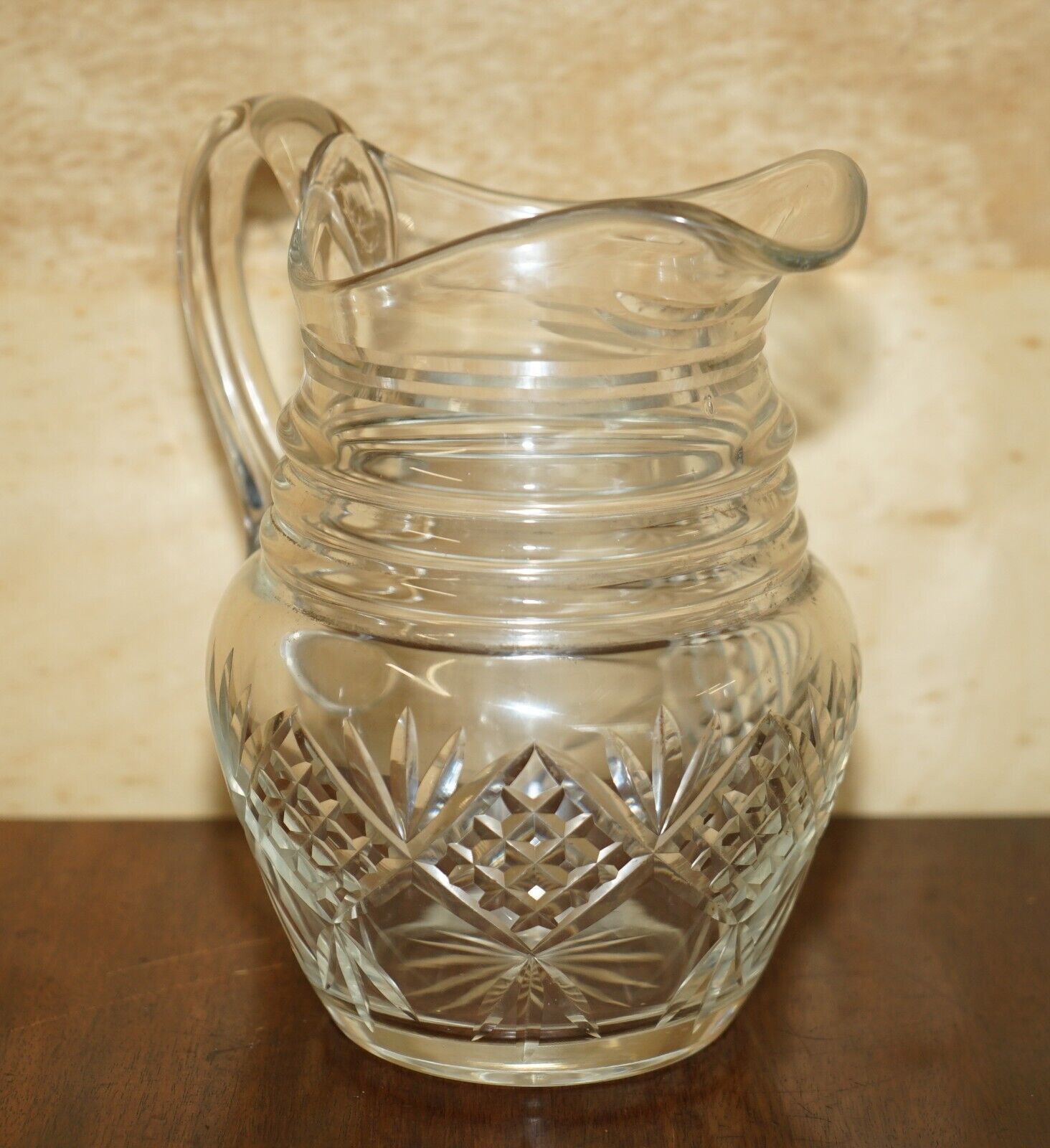 Vintage Pair Of Circa 1930's Heavy Cut Glass Jug Art Deco Jugs Cockatail Bar Etc photo furniture