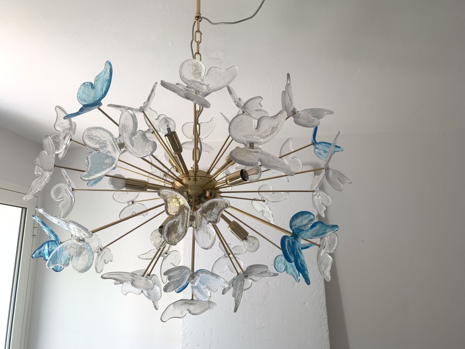Butterfly Chandelier Sputnik Murano Glass Italian Handmade