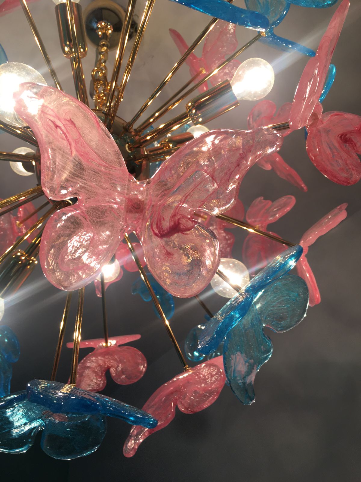 photo furniture Butterfly Chandelier Sputnik Murano Glass Italian Handmade