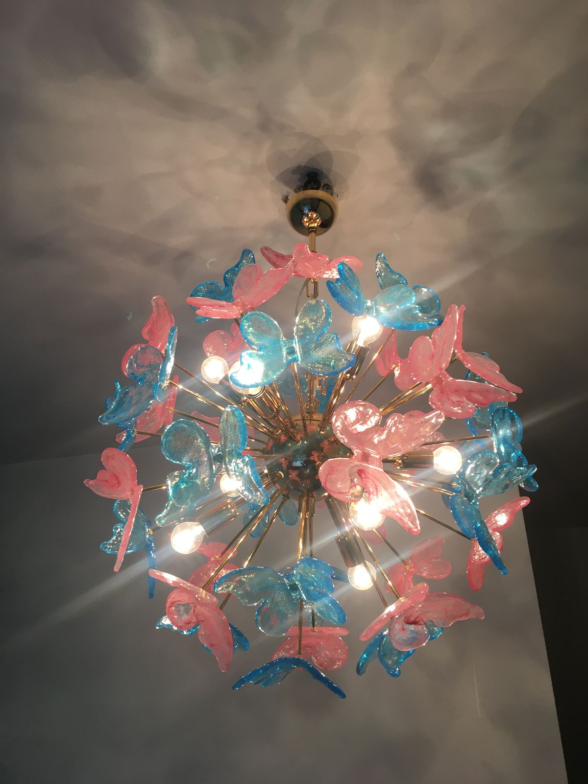 Butterfly Chandelier Sputnik Murano Glass Italian Handmade