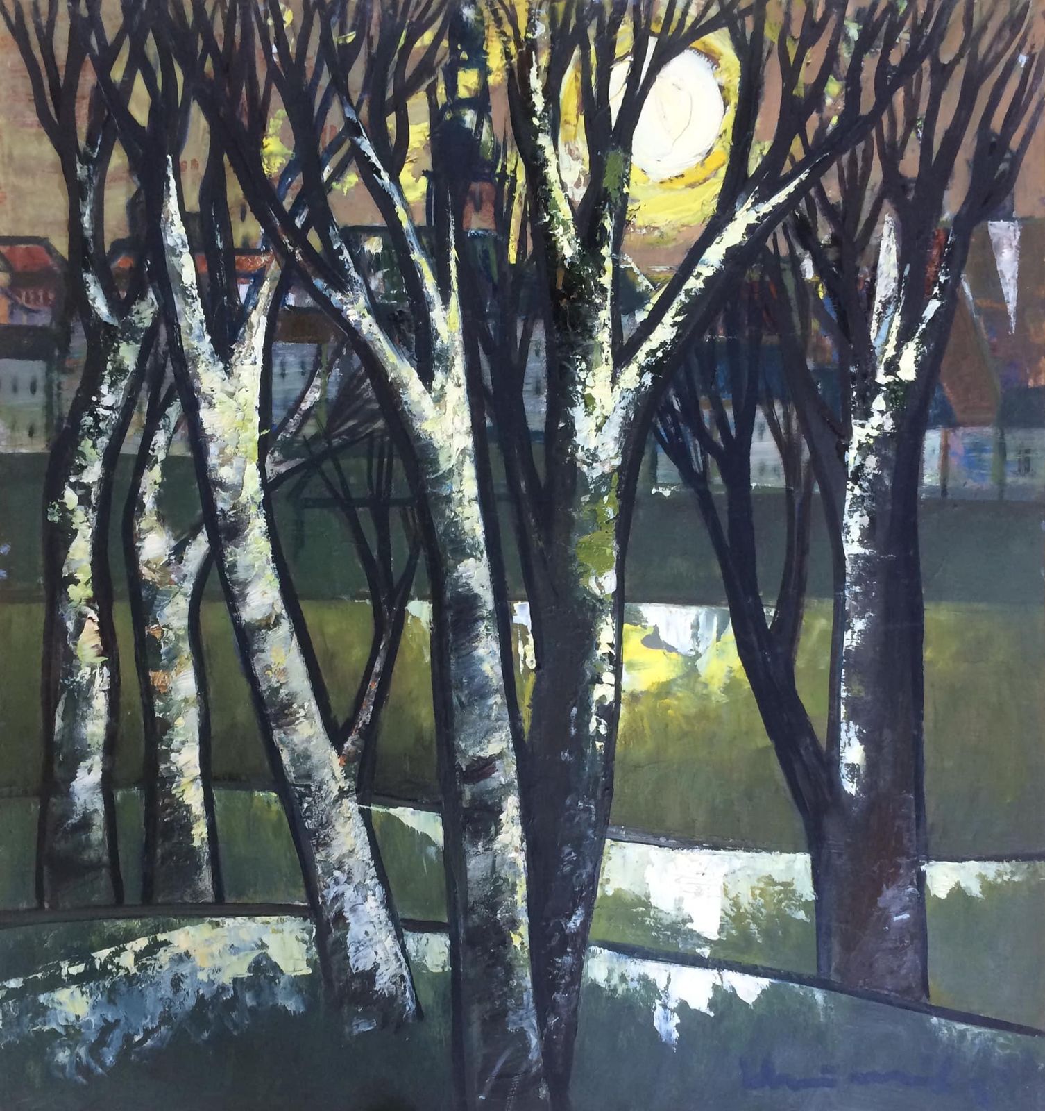 Laimdots Murnieks Wind Gestures.  Oil On Cardboard. 1996