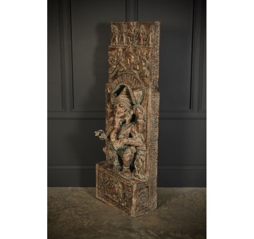 Large Decorative Indian Stained Hardwood Carving photo furniture
