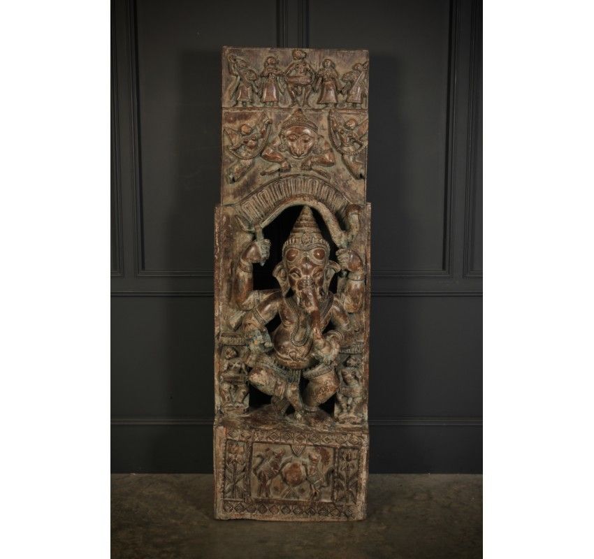 Large Decorative Indian Stained Hardwood Carving photo for sale