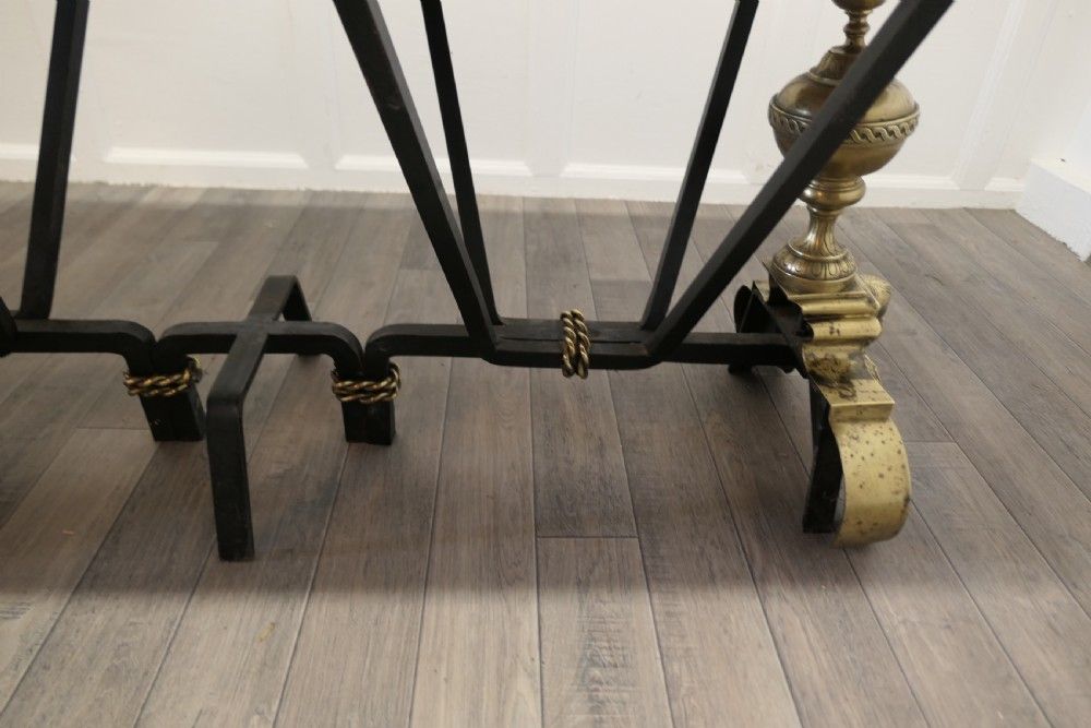 photo furniture French Brass And Iron Marble Top Centre Table