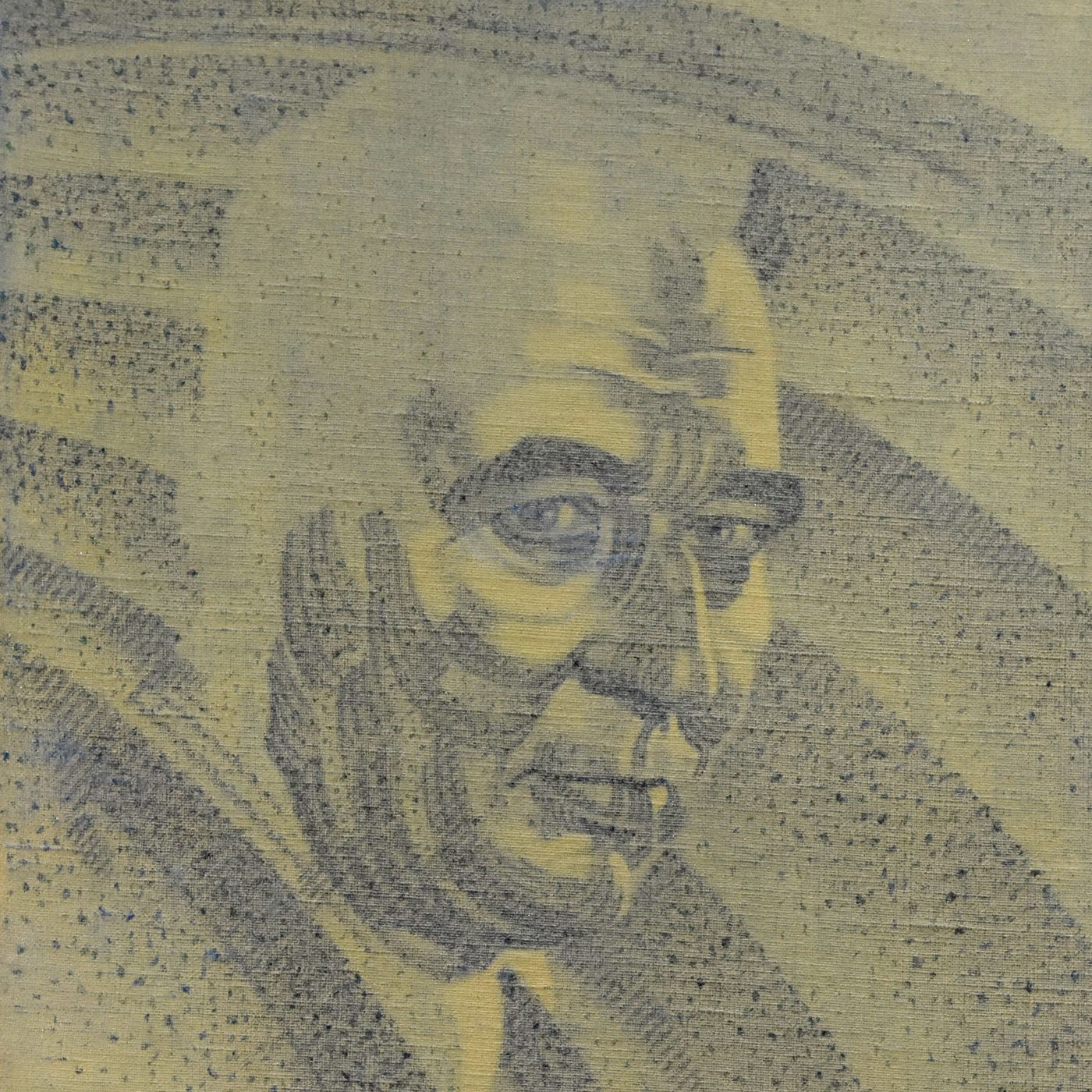 Charcoal And Sanguine Portrait On Textile French School Martinez photo furniture