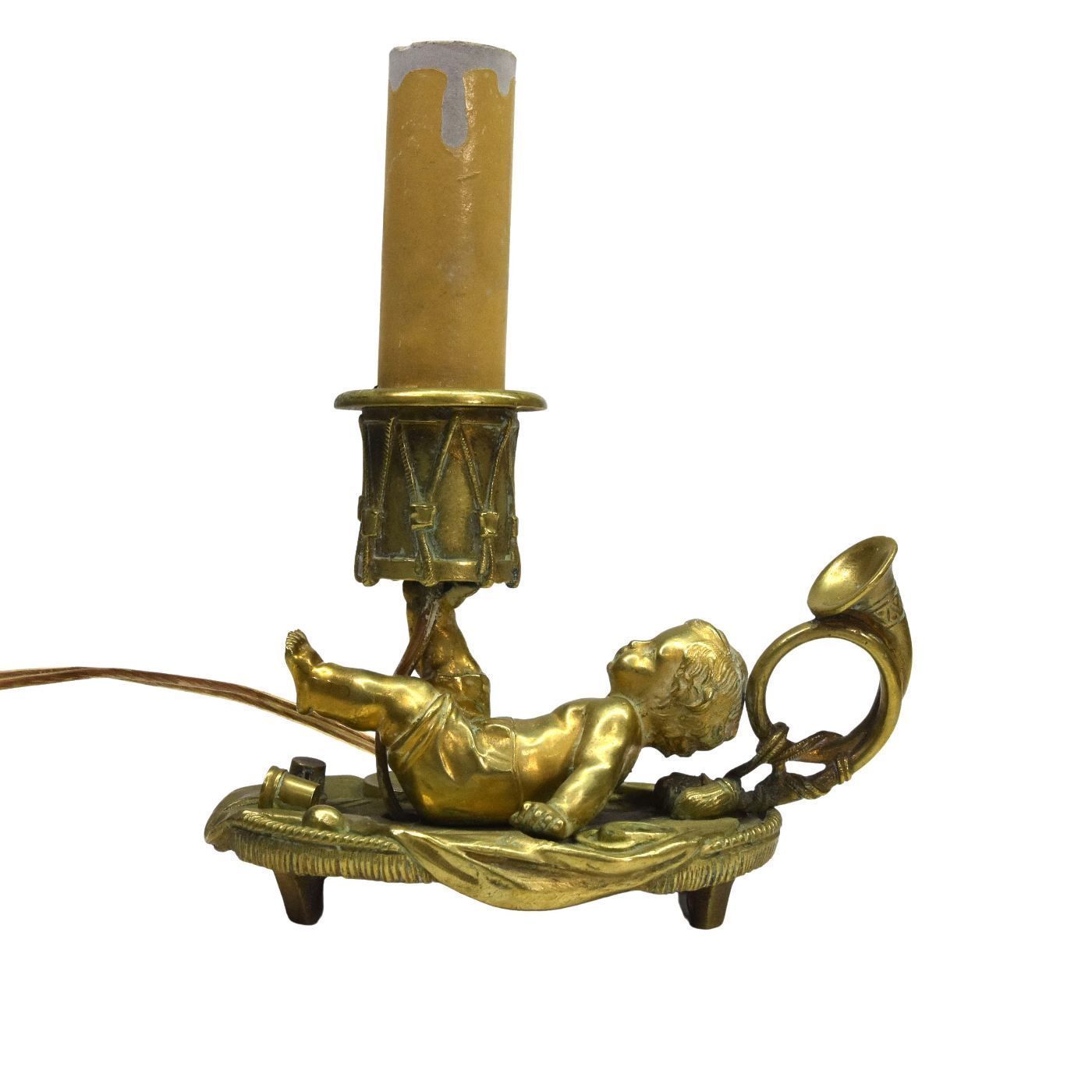 Hand Candlestick In Bronze Napoleon III Theme Of The Circus