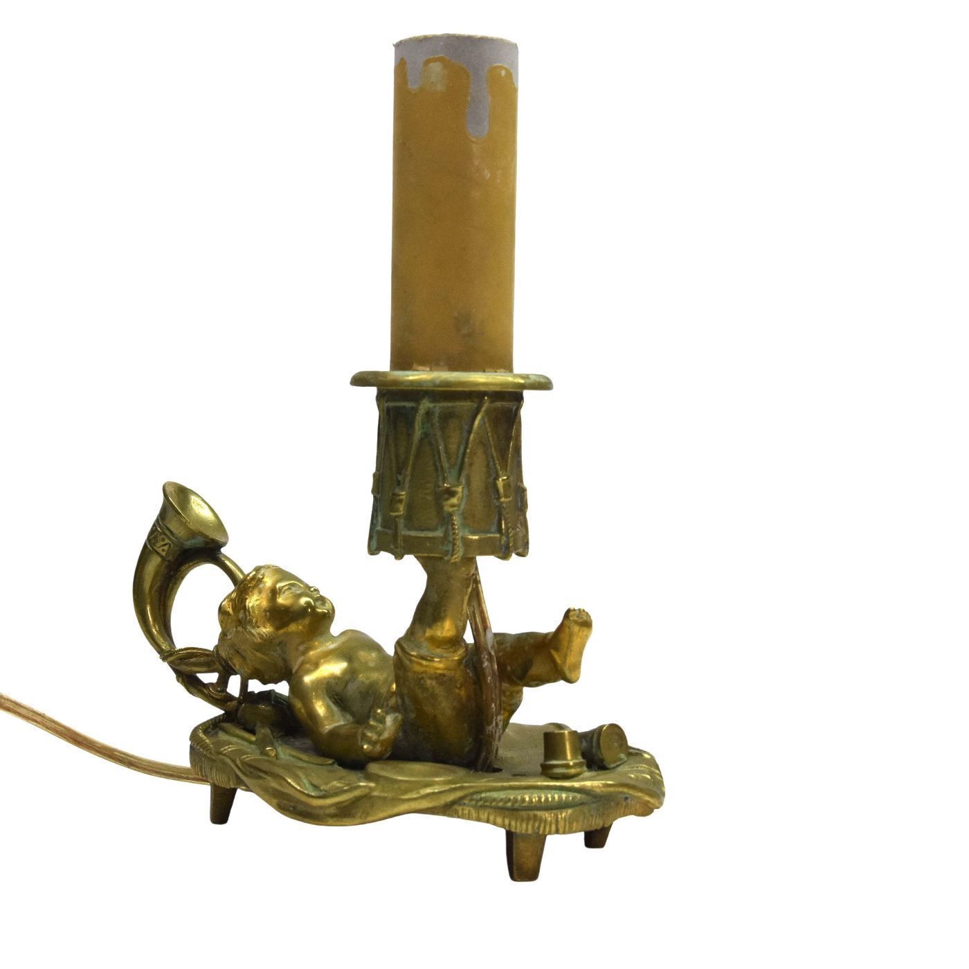 Hand Candlestick In Bronze Napoleon III Theme Of The Circus photo Home Decor