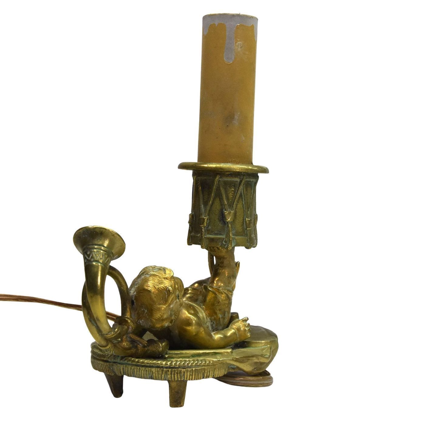 Hand Candlestick In Bronze Napoleon III Theme Of The Circus photo 635.0