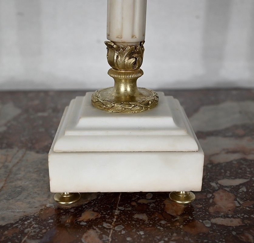 photo for sale Pair Of Gilt Bronze Candlesticks, Louis XVI Style, 19th Century