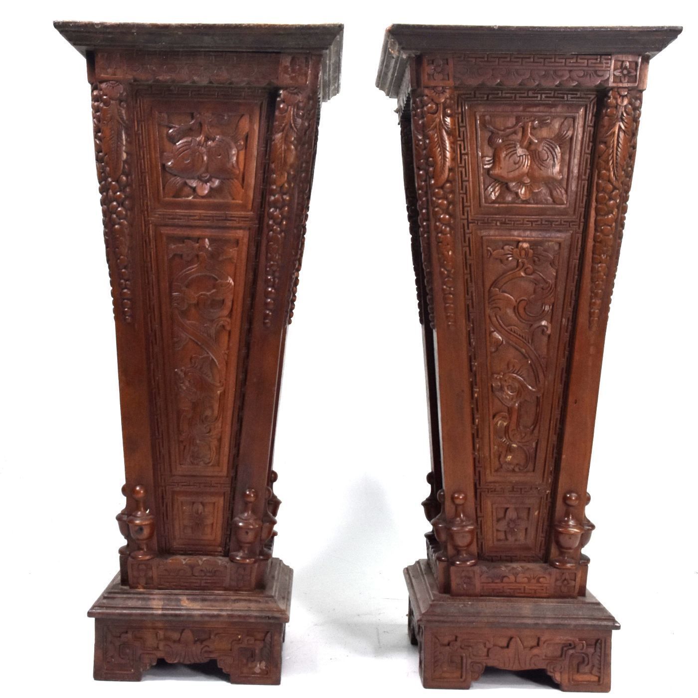 Pair Of Small Rosewood Display Stands
