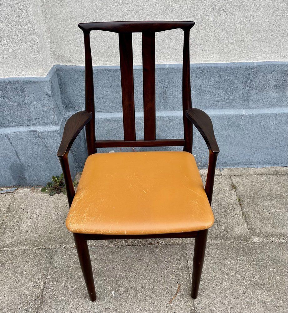 Scandinavian Modern Mahogany And Leather Armchair From Dof, 1970s photo 1262.0