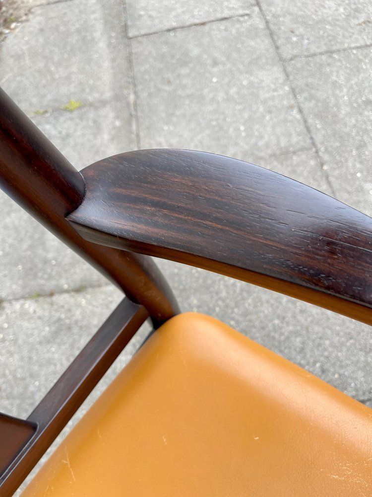 photo furniture Scandinavian Modern Mahogany And Leather Armchair From Dof, 1970s