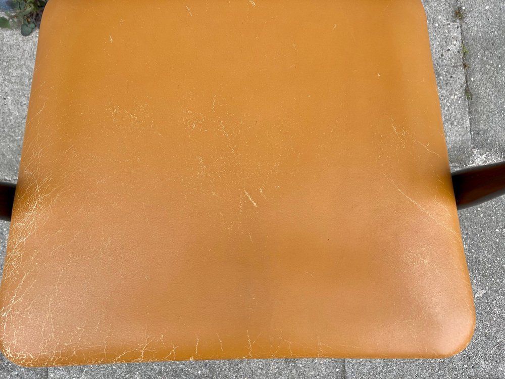 Furniture Scandinavian Modern Mahogany And Leather Armchair From Dof, 1970s photo