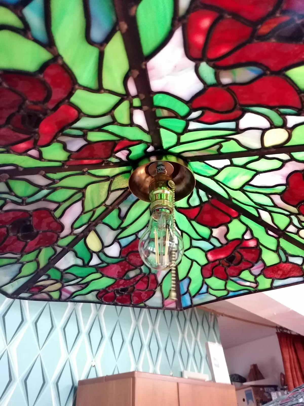 Pendant Ceiling Lamp. Vintage Tiffany Style 10% Off Sat. Offer £51 ! photo buy