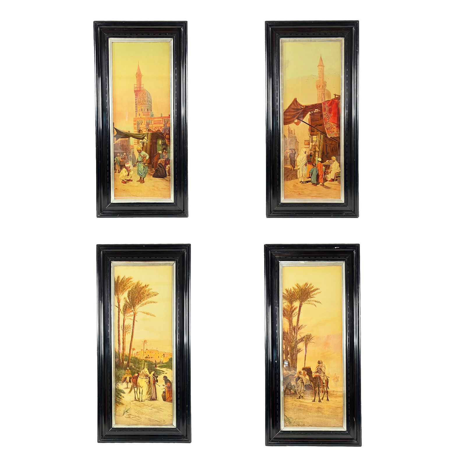 Large Set Of Four Orientalist Prints, Otto Pilny (1866 – 1936)
