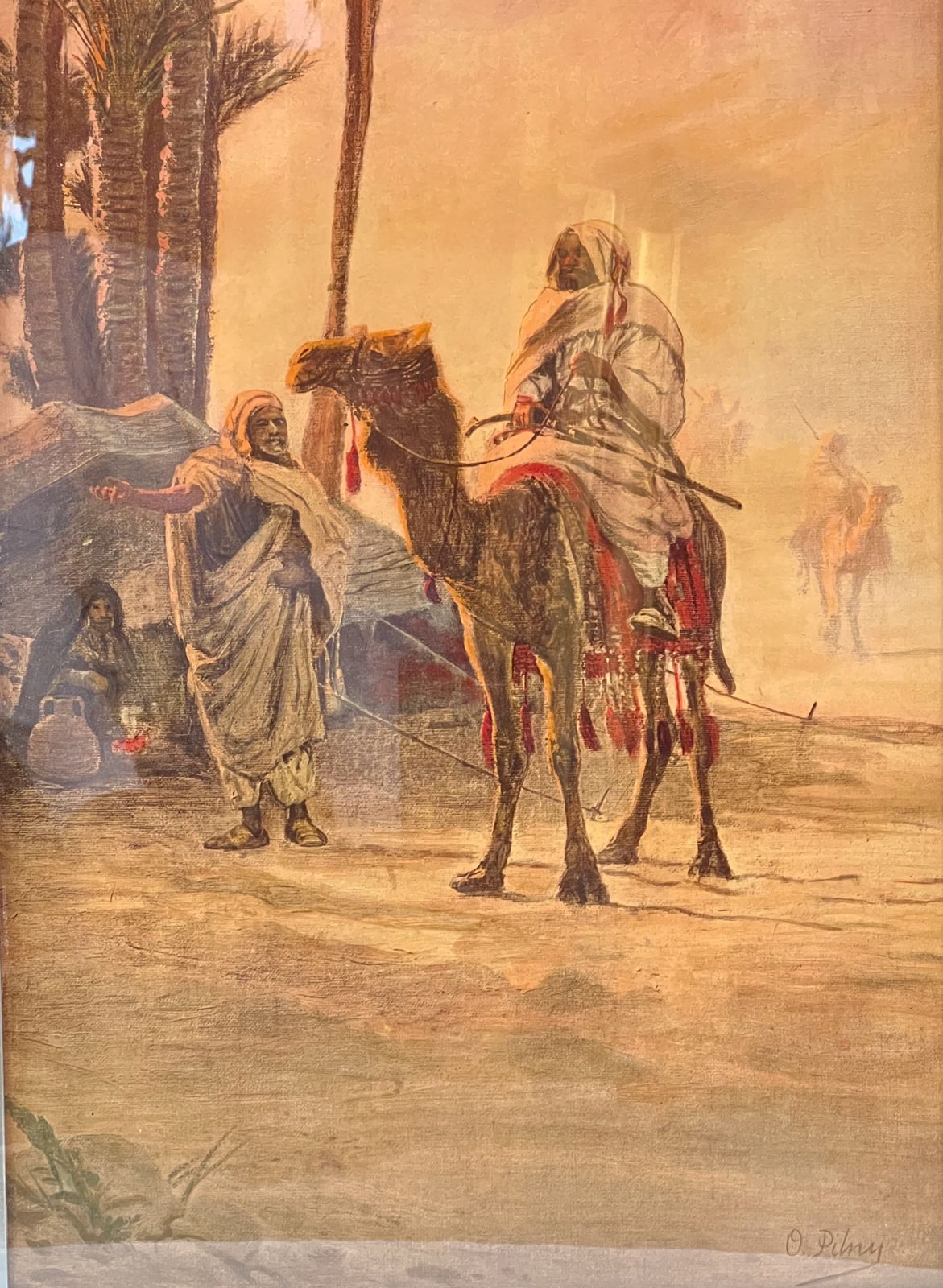 Large Set Of Four Orientalist Prints, Otto Pilny (1866 – 1936) photo vintage