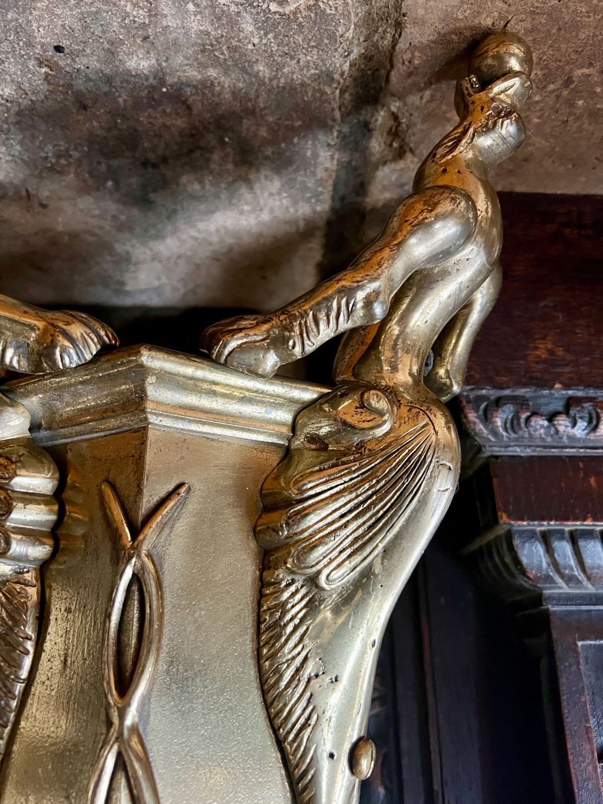 Unusual Set Of 4 Ornate Brass Candlesticks photo for sale