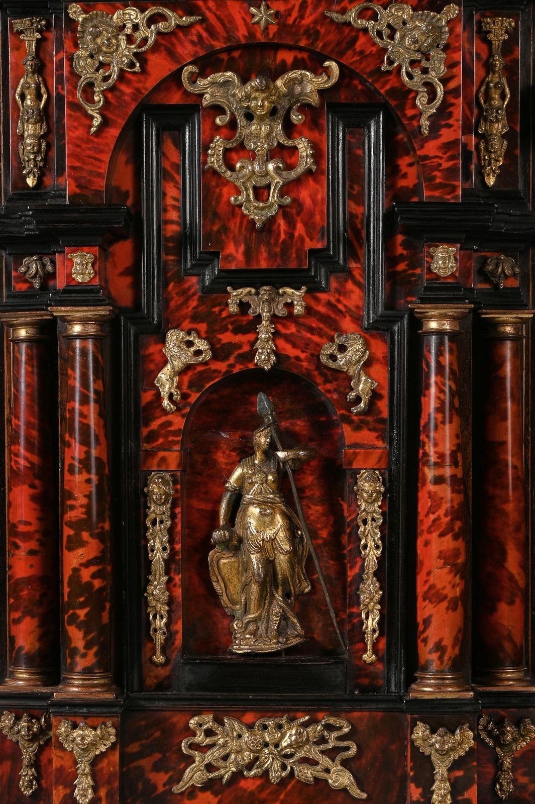 photo furniture Rare Pair Of 17th Century Spanish Baroque Gilt Bronze Mounted Ebonised And Tortoiseshell Cabinets