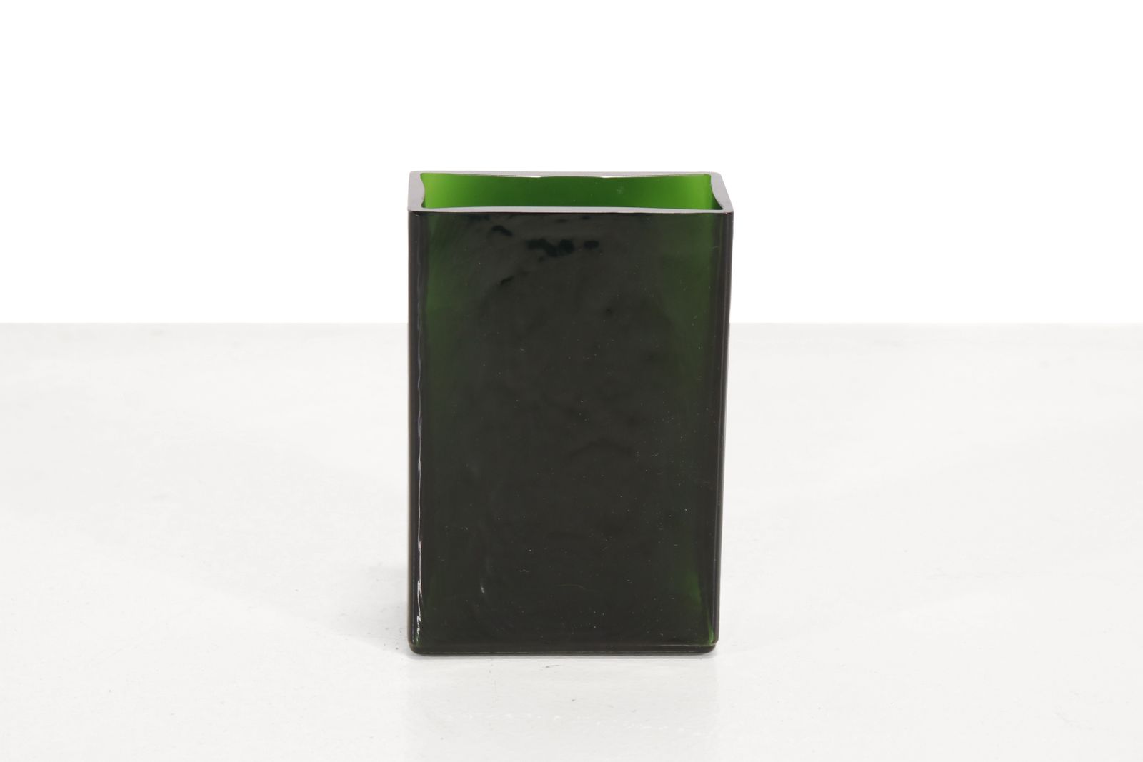 Dark Green Scandinavian Design Vase With Textured Glass