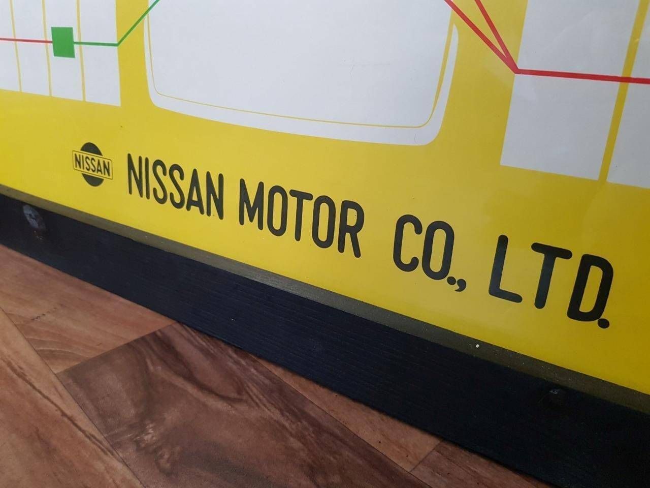 Pair X Vintage Datsun 1800 Framed Car Dealer Posters Nissan Retro Mancave Garage photo vinterior